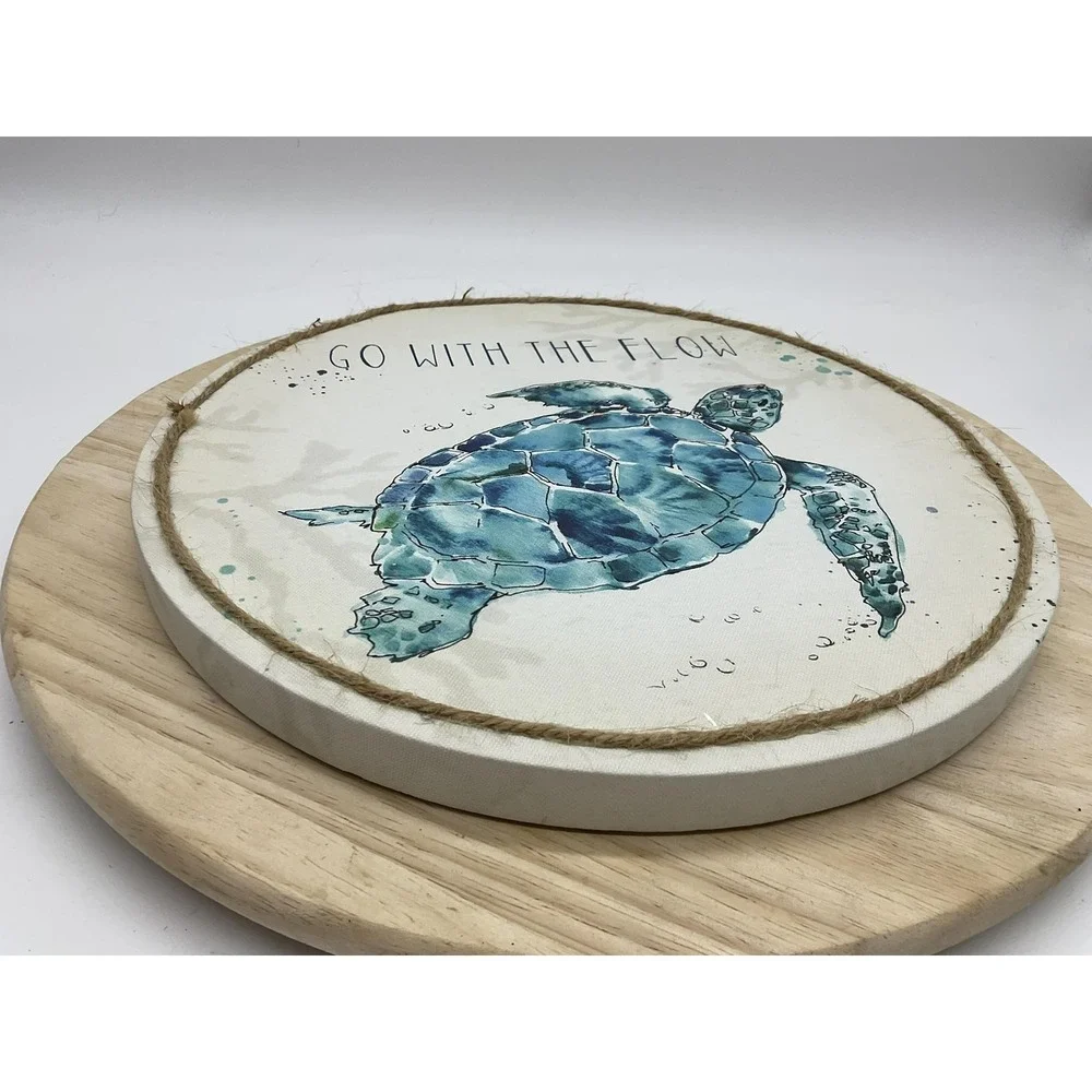 Hobby Lobby Sea Turtle Wall Plaque Medium Go With The Flow‎ Blue Beach Decor
